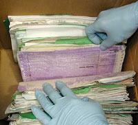 water damaged documents